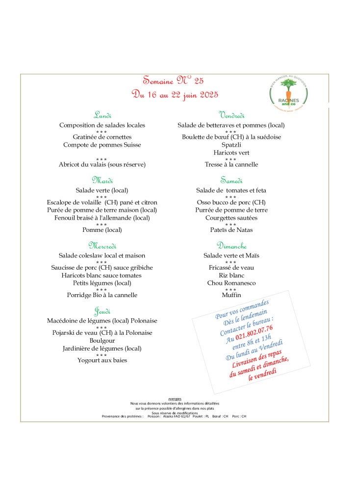 thumbnail of Menus Racines du 16 au 22 juin 2025