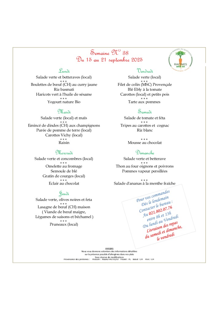 thumbnail of Menus Racines du 15 au 21 septembre 2025
