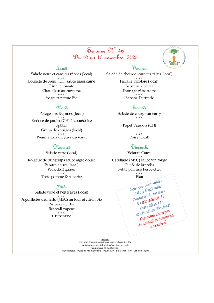 thumbnail of Menus Racines du 10 au 16 novembre 2025